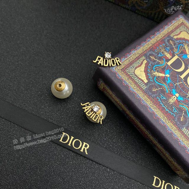 Dior飾品 迪奧經典熱銷款JADloR古銅色耳釘  zgd1406